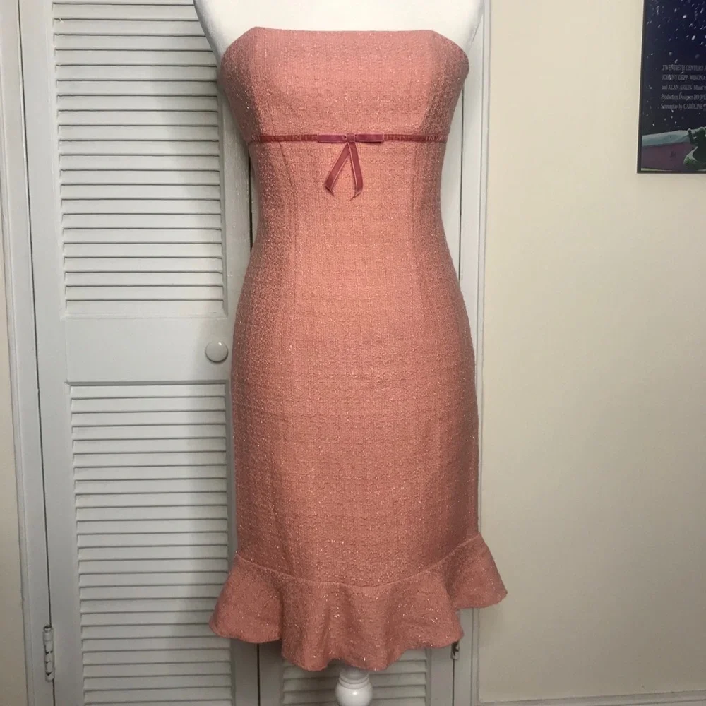 Vintage Laundry Pink Tweed Strapless Dress - Picture 2 of 3